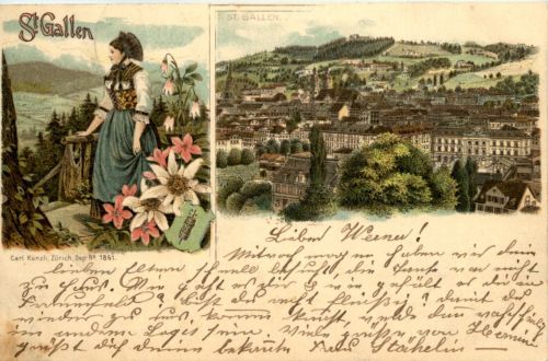 Gruss aus St. Gallen - Litho