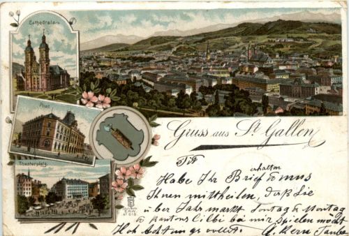 Gruss aus St. Gallen - Litho
