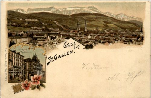 Gruss aus St. Gallen - Litho