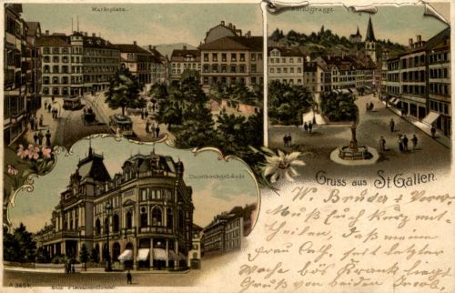 Gruss aus St. Gallen - Litho