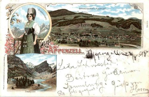 Gruss aus Appenzell - Litho