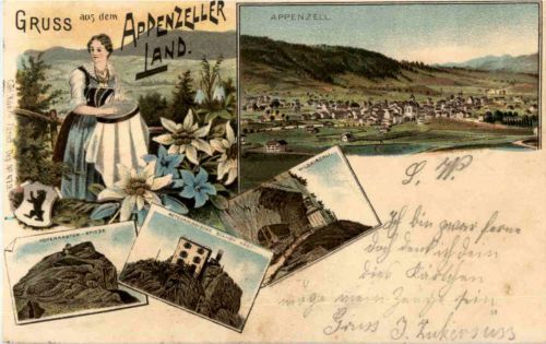 Gruss aus Appenzell - Litho