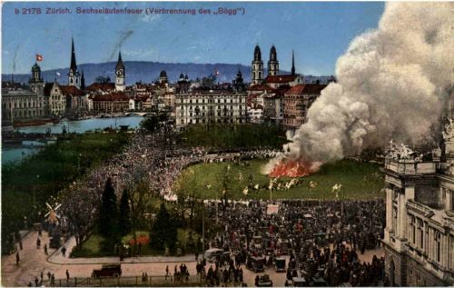 Zürich Sechseläuten Verbrennung des Bögg