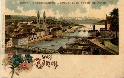 Gruss aus Zürich - Litho