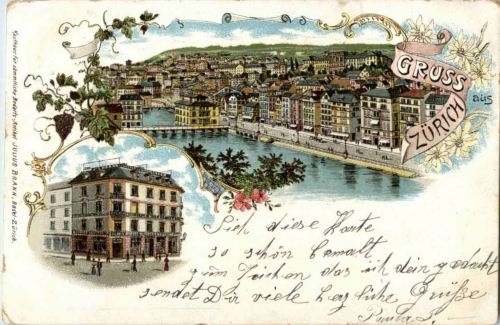 Gruss aus Zürich - Litho
