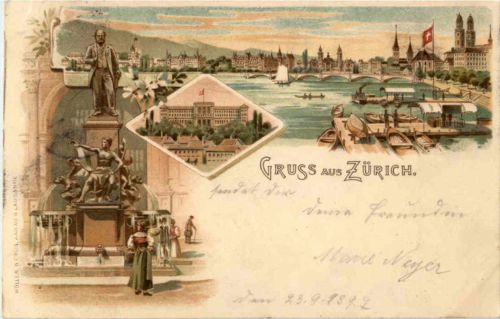 Gruss aus Zürich - Litho