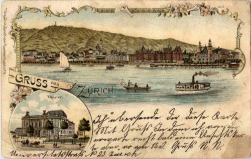 Gruss aus Zürich - Litho