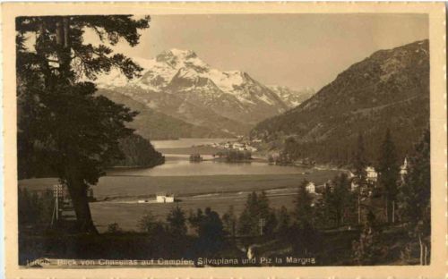 Blick von Chasellas auf Campfer Silvaplana
