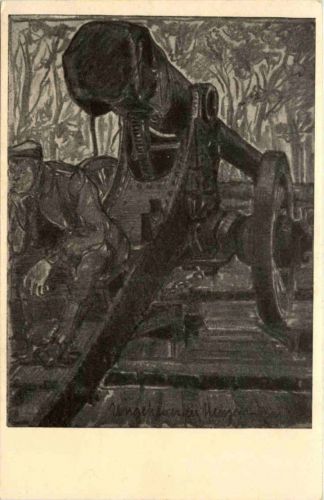 Erobertes Geschütz in Feuerstellung