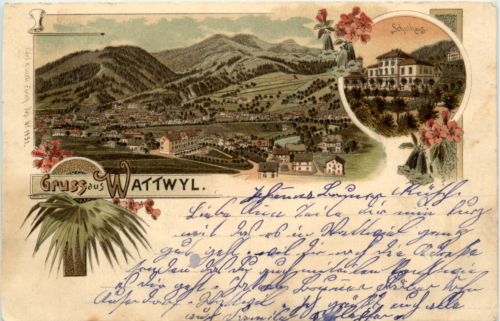 Gruss aus Wattwil - Litho