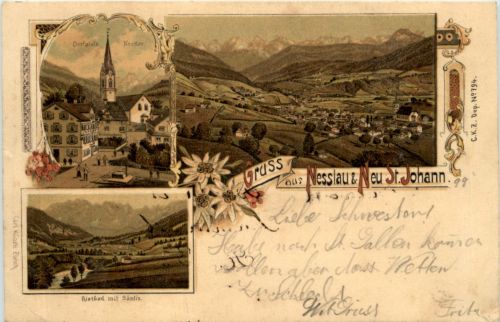 Gruss aus Nesslau & Neu St. Johann - Litho