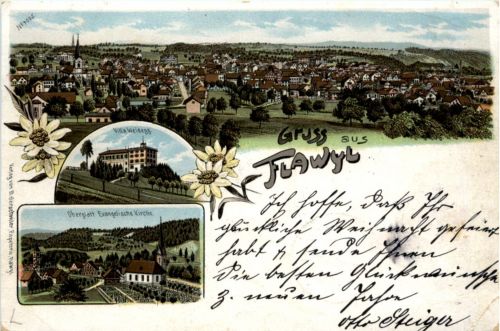Gruss aus Flawil - Litho
