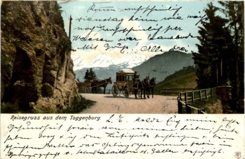 Reisegruss aus dem Toggenburg - Postkutsche