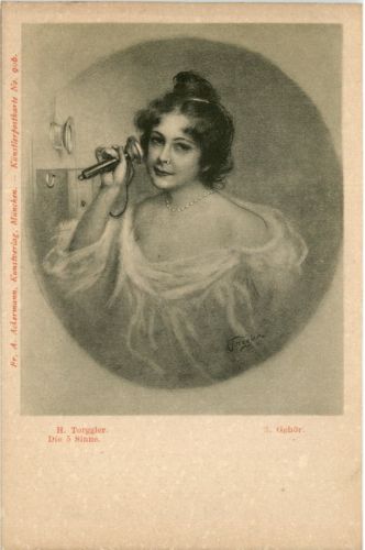 F. Torggler - Frau am Telefon - Ackermann Kunstverlag