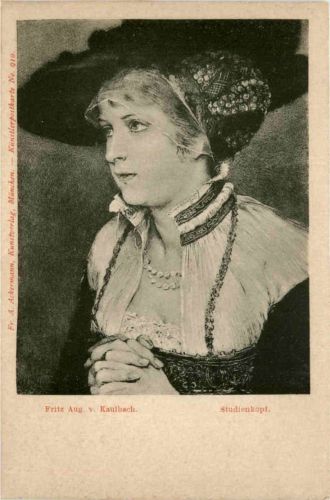 Fristz Aug von Kaulbach . Studienkopf - Ackermann Kunstverlag
