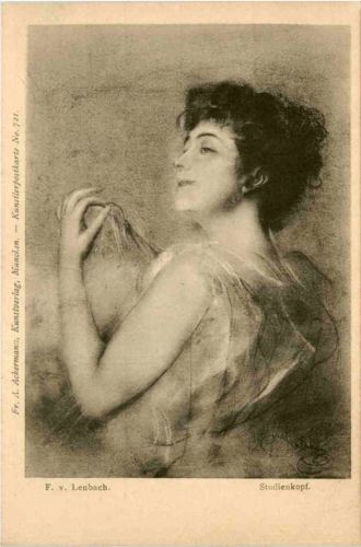 F. v. Leubach - Studienkopf - Ackermann Kunstverlag