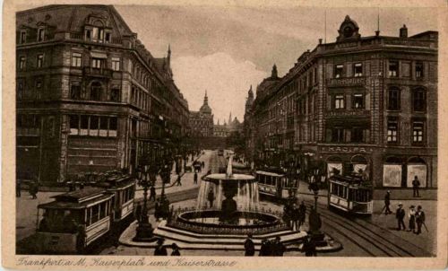 Frankfurt - Kaiserplatz mit Strassenbahn