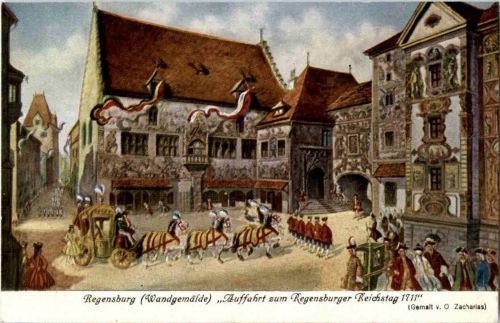 Regensburg - Auffahrt zum Regensburger Reichstag 1711