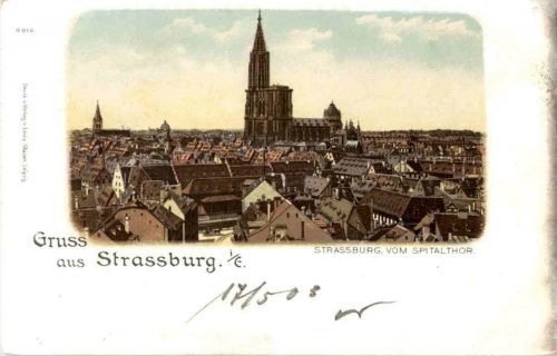 Gruss aus Strasbourg - Litho