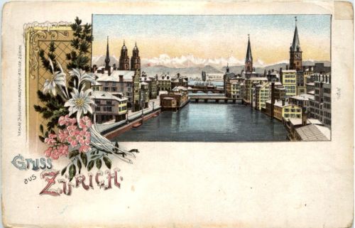 Gruss aus Zürich - Litho