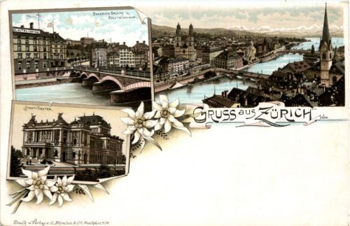 Gruss aus Zürich - Litho