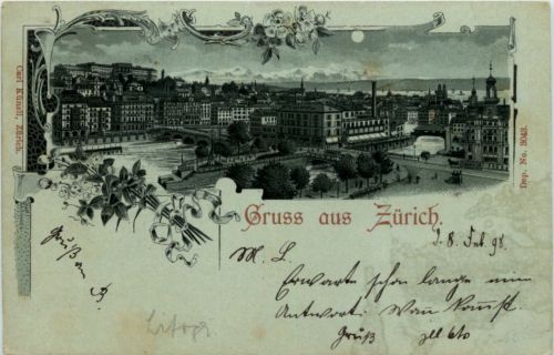 Gruss aus Zürich - Litho