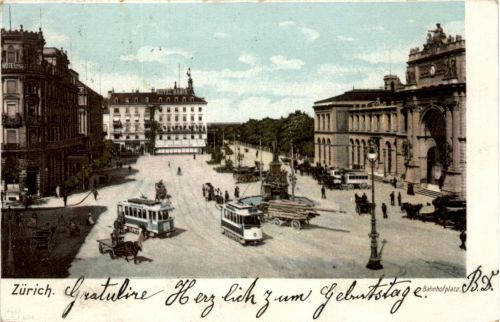 Zürich - Bahnhofplatz mit Tram