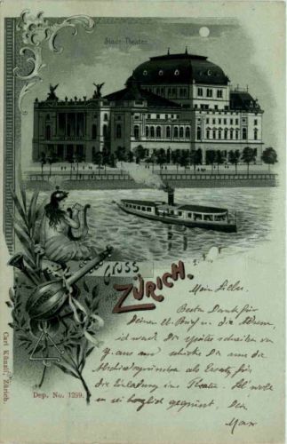 Gruss aus Zürich - Litho