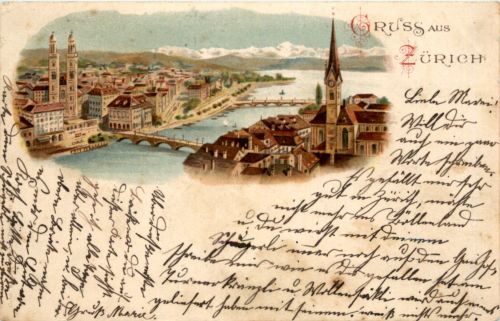 Gruss aus Zürich - Litho