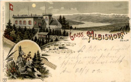 Gruss vom Albishorn - Litho