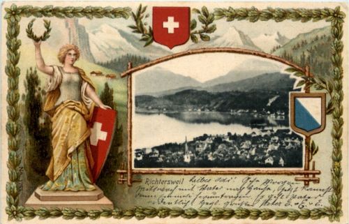 Richterswil - Litho Prägekarte