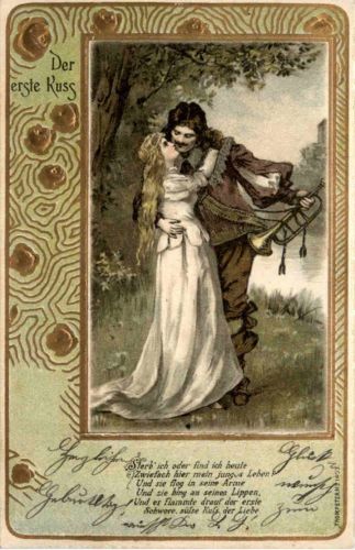 Der erste Kuss - Prägekarte