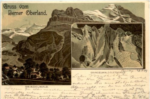 Gruss vom Berner Oberland - Grindelwald - Litho