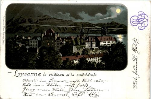 Lausanne - Le chateau - Litho