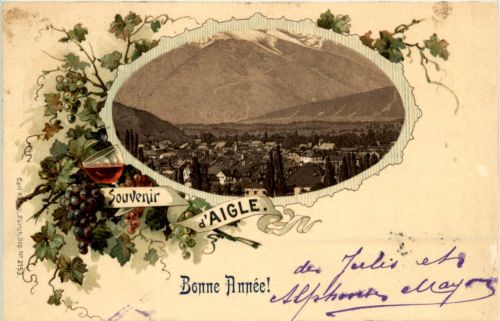 Souvenir d Aigle - Litho