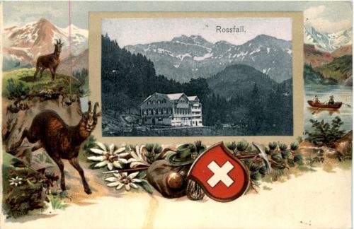 Urnäsch - Rossfall - Litho - Prägekarte