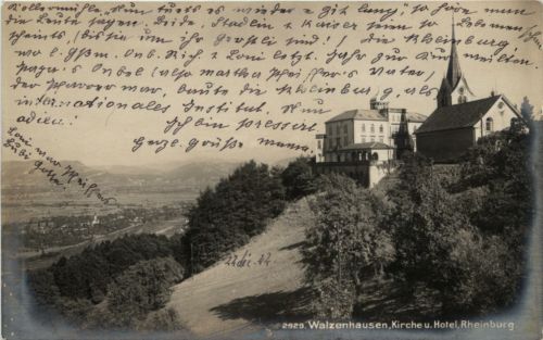 Walzenhausen - Kirche und Hotel Rheinburg