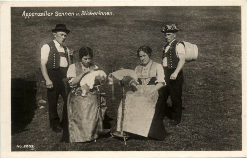 Appenzeller Sennen und Stickerinnen