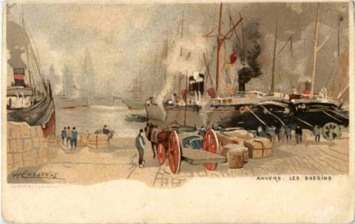 Anvers - Les Bassins - Litho