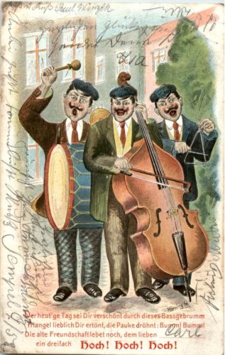 Gerburtstag - Musikanten - Prägekarte