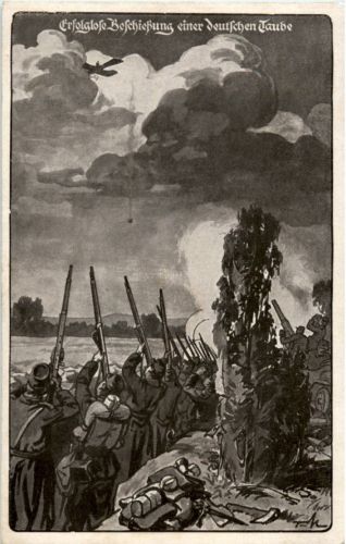 Beschiessung einer deutschen Taube