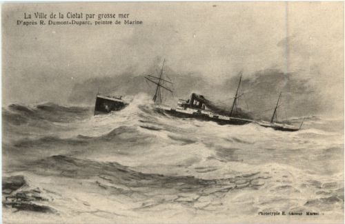 La Ville de la Ciotat par grosse mer