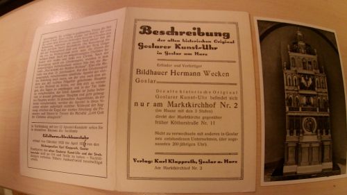 Goslarer Kunstuhr AK mit Beschreibung