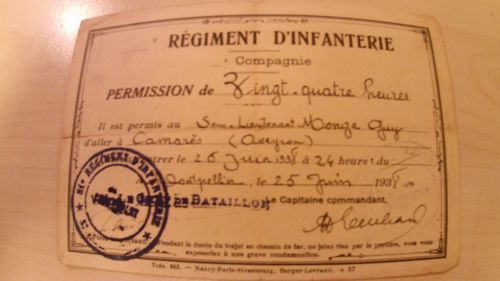 Regiment d Infanterie - Permission 1938