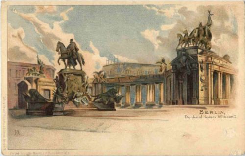 Berlin - Kaiser Wilhelm Denkmal - Litho