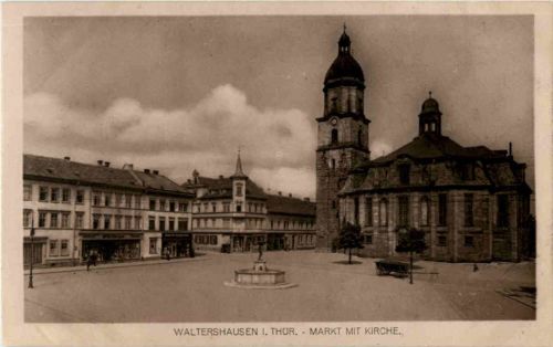 Waltershausen - Markt mit Kirche