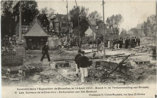 Bruxelles - Exposition Universelle 1910 - L Incendie