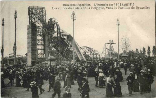 Bruxelles - Exposition Universelle 1910 - L Incendie
