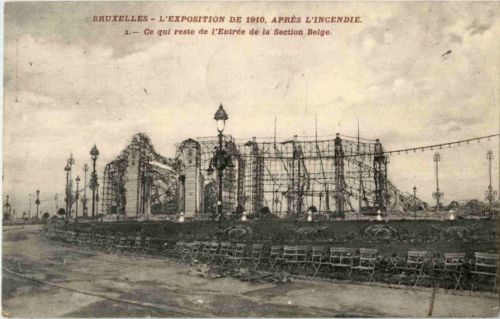 Bruxelles - Exposition Universelle 1910 - L Incendie
