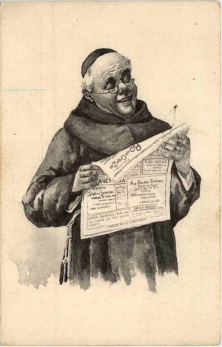 Mönch liesst Zeitung